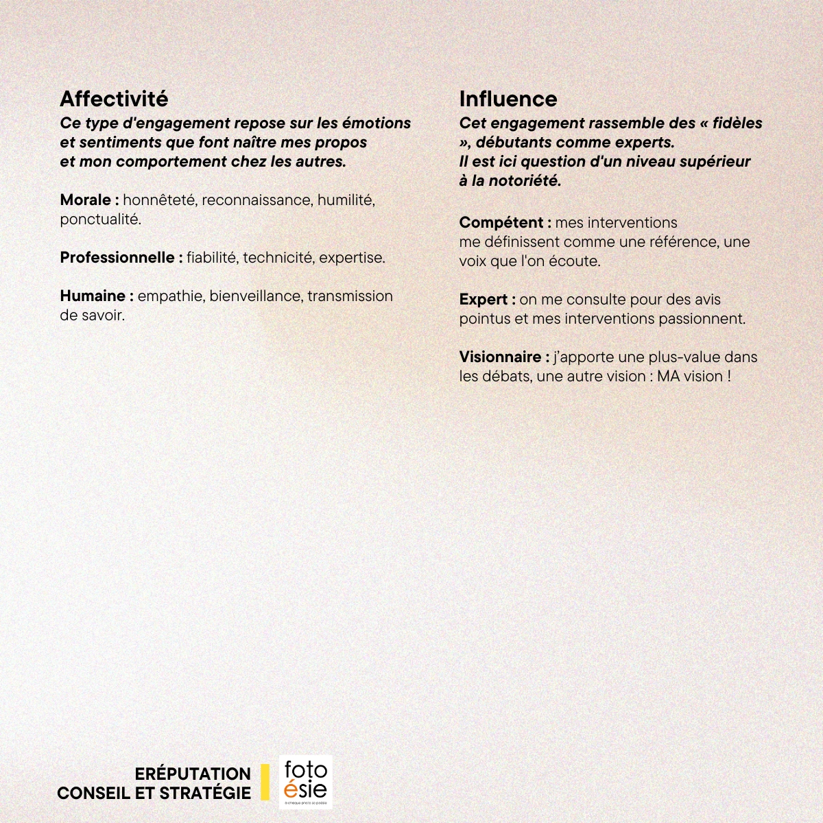 La sphère e-Réputation en détail